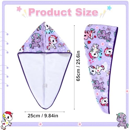 tokidoki Microfiber Hair Towel, Unicorno Hair Wrap,2 Pack Hair Dryer Towels - Image 2