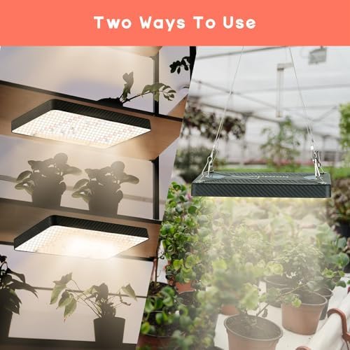Grow Lights (2 Pack), Hanging Grow Lights for Indoor Plants, 25W UV-IR Full Spectrum Led Grow Light for Seed Startin - Image 4