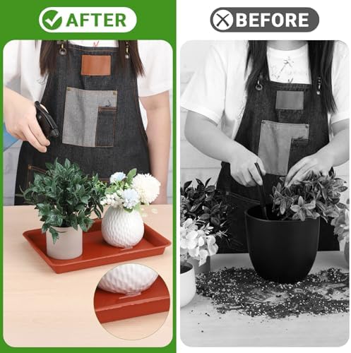 11 Inch Red Plant Saucer, 3 Packs Plastic Plant Trays for Pots, Plant Water Catcher Tray for Indoors Outdoor, Flower Planter - Image 5