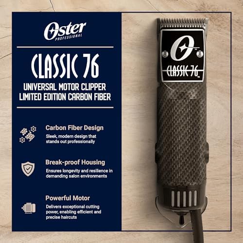 Oster Classic 76 Detachable Blade Carbon Fiber Pro Salon Professional Clipper Limited Edition - Image 2