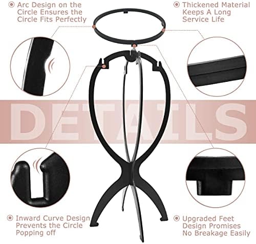 Dreamlover Wig Head Stand for Travel, Wig Drying Stand, Black, 2 Packs - Image 5