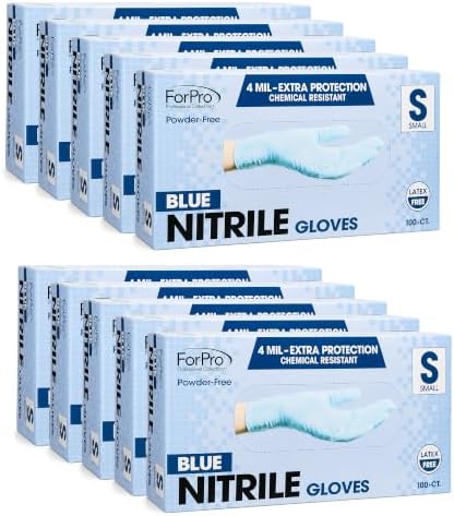 ForPro Disposable Nitrile Gloves, Chemical Resistant, Powder-Free, Latex-Free, Non-Sterile, Food Safe, 4 Mil by ForProProfessionalCollection