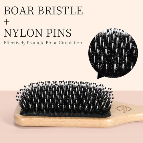 SAMEBUTECO 5 Pcs Black Hair Brush and Comb Set Back to School - Image 5