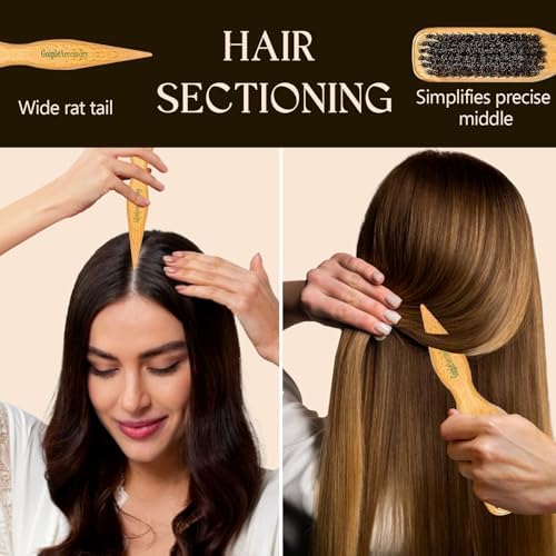 Slick Back Hair Brush & Wax Stick Set for Slick Back Hair – Teasing Boar Bristle Hair Brush for Sleek, Control, Flyaways & Baby Hairs – Wax Stick for Women Sectioning & Smoothing Ponytail Bun - Image 6