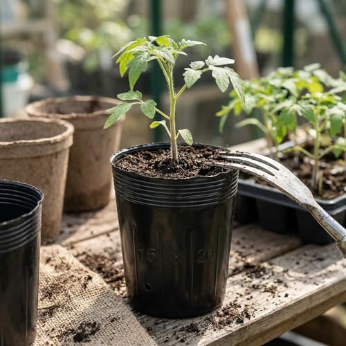 100 Pack Tall Tree Pot 5.9'' x 7.8'', Black Plastic Deep Nursery Pots, Soft Deep Seedling Pots for Seed Starting, Plant Starter Cups with Drainage Holes for Flowers, Cuttings & Transplanting - Image 4