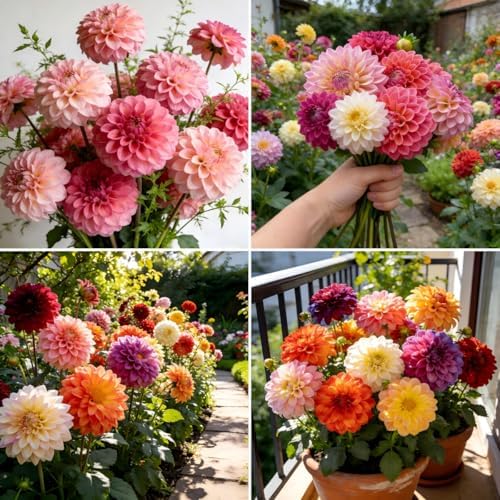 Carpet 400+ Mixed Dahlia Seeds for Planting, Colorful Perennial Heirloom Dahlia pinnata, Long Blooming Cut Flowers for Garden Beds, Borders and Containers by GardenGlorySeed