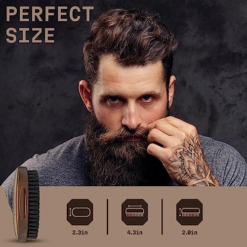 Striking Viking Beard Brush for Men - 4.3 in, Beech Wood Handle, Brown - Image 4