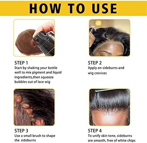 Lace Tint Melting Mousse for Wigs, Toupees, and Hairpieces - Natural Finishing Color and Glue Tool Set (Dark Brown) - Image 6