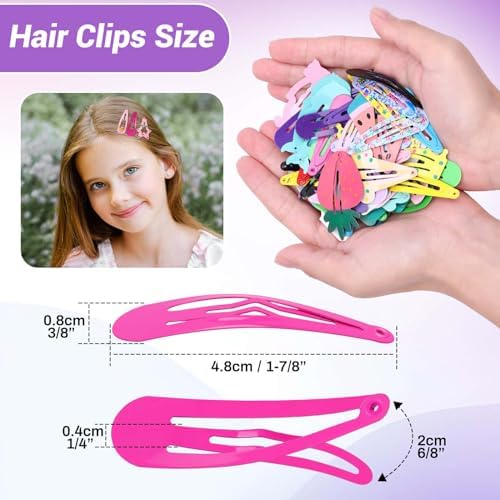 Anezus 80 Pcs Hair Clips for Girls Hair Barrettes Snap Non-Slip Metal Hair Clips for Girls Kids Teens Women - Image 4