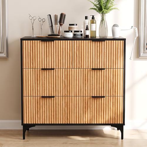 OmySalon Salon Station, Barber Station with 4 Drawers & 3 Hair Dryer Holders, Modern Retro Style Free Standing Cabinet, Storage Styling Stations for Barbershop Beauty SPA, Black - Image 2