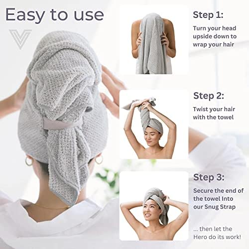 VOLO Hero Capri Blue Hair Towel | Ultra Soft, Super Absorbent, Quick Drying Nanoweave Fabric | Reduce Dry Time by 50% | Towel Wrap for All Hair Types | Anti Frizz & Anti Breakage | Reusable Packaging - Image 4