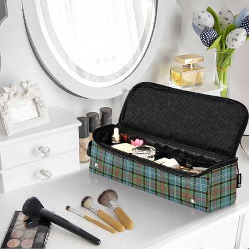 Tartan Plaid Hair Tools Travel Bag Carrying Case Portable Travel Organizer Pouch with Heat Resistant Mat for Hair Dryer Curling Iron Flat Irons - Image 7