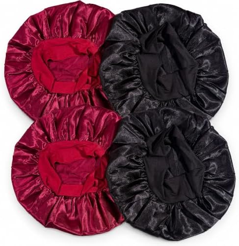 4Pcs Silk Satin Hair Bonnets for Sleeping Women Men Sleep Cap - Image 2