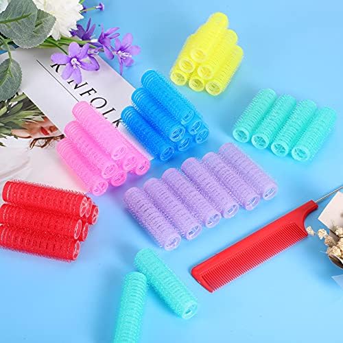 Syhood 36 Pcs Nylon Hair Roller Curler(0.6 x 2.4 Inch,Classic Colors Set) - Image 3