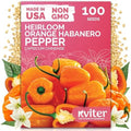 100 Orange Habanero Hot Pepper Heirloom Vegetable Seeds, Capsicum Chinense by KVITER