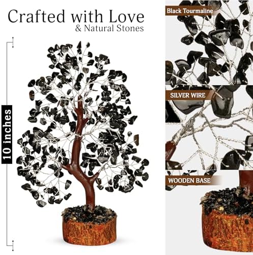 YATSKIA Black Tourmaline Crystal Tree, Birthday Gifts for Women, Mom & Grandma, Handmade Gem Tree of Life, Boho Home, Room & Office Desk Decor, Thank You Gifts - Image 2