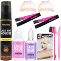 Dolahair Lace Tint Spray For Wigs Melt, Mousse Spray Foam Melting Hair Mousse For Lace Front Wig With 2 Lace Melting Band Lace Glue Kit Bleach for Knots Kit Dark Brown (Dark Brown) by Dolahair