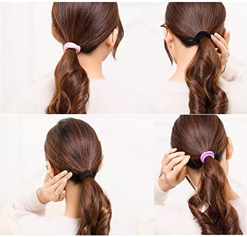 CÉLLOT 100PCS Elastic Hair Ties, 4cm Diameter Seamless Nylon Bands, Normal Ponytail Holders for Women & Children - Image 7