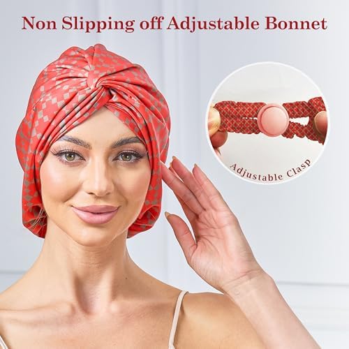 Adjustable Silk Bonnet Satin Curly Hair Wrap for Sleeping Women Anti-Frizz - Image 3