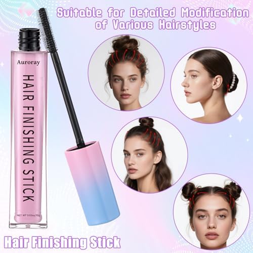 7Pcs Hair Finishing Stick Set with 1Pcs Slick Back Brush,1Pcs Fly Away Stick for Hair,50PCS Bobby Pins,400Pcs Elastic Rubber Bands - Image 3