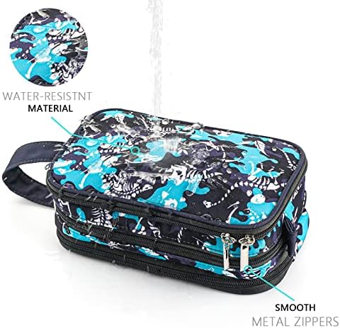 Kids Toiletry Bag for Boys, Travel Toiletry Bag for Little Young Boys Waterproof Hanging Wash Bag Toddler Traveling Toiletries, Dinosaur Black - Image 3