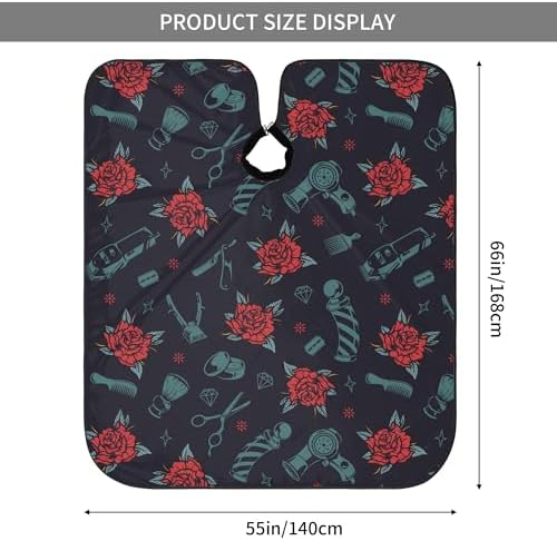 Barber Cape, Hair Salon Haircut Gown, Hair Cutting Apron with Adjustable Closure, Professional Salon Cutting Barber Skirt for Barbershop (color 1) - Image 3
