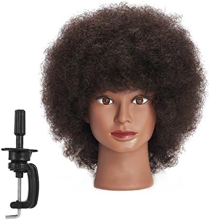 10 inch 100% Afro Human Hair Mannequin Head for Hairdresser by training+head