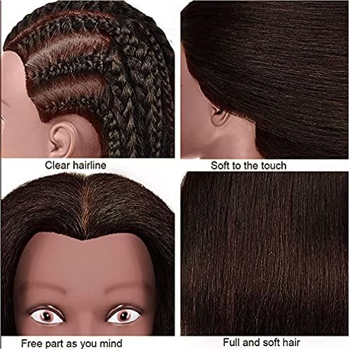 FABA Mannequin Head Human Hair 20"-22" Dark Brown 100% Real Hair - Image 5