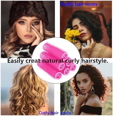 18PCS Self Grip Small Hair Curlers Heatless Roller Hair Curlers Pro Salon Hairdressing Curler DIY Curly Hairstyle Hair Rollers Tools Rat Tail Comb for Women Medium Short Hair(Rose red) - Image 5