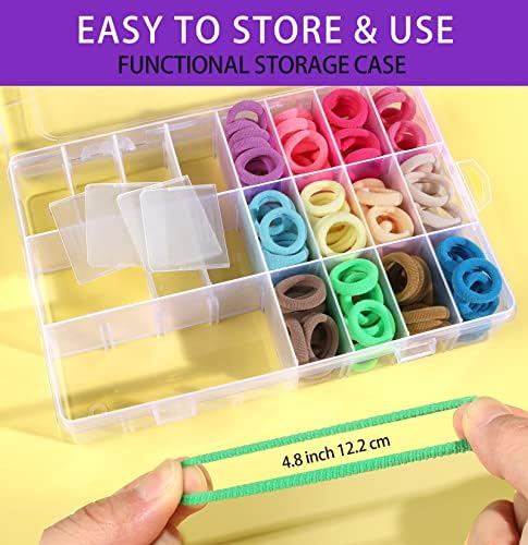 YGDZ 280 PCS Cotton 24 Colors Hair Ties Set with Organizer Box - Seamless Soft Mini Elastics Ponytail Holders and Hair Accessories for Toddlers, Girls, Kids - Image 6