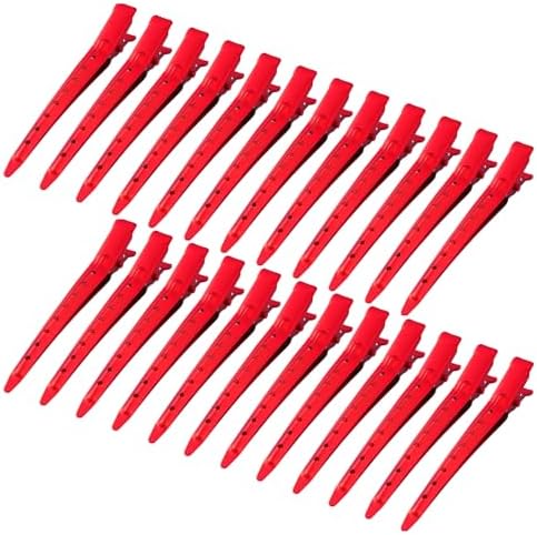 Bantoye 24 Packs Duck Bill Clips 3.35 Inch Metal Alligator Clip, Matte Red by AiPretty