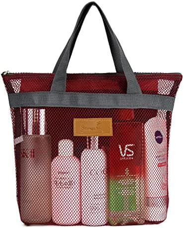 TOPASION Mesh Shower Caddy Bag Portable Hanging Toiletry and Bath Organizer with Zipper for Travel, Gym, Camping, College Dorms, Beach by TOPASION