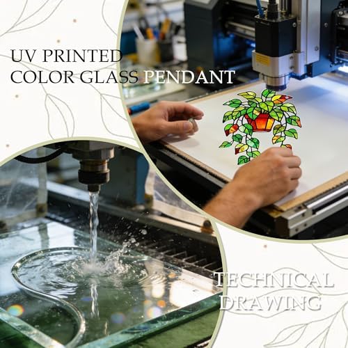 Plant Suncatcher Glass, Stained Glass Suncatcher Plant Window Hanging, Unique Nature Lover Gifts Leaf Ideas - Image 7