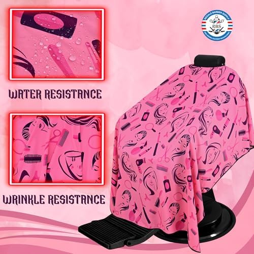 Professional Hairstylist And Shampoo Salon Cape, Waterproof & Stain Resistant Cape, Soft Neckband, Durable & Reusable Client Cover & Comfort Material, Rose Pink - Image 2