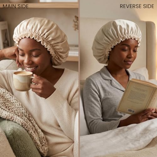 Silk Satin Hair Bonnet for Sleeping Reversible - Image 2