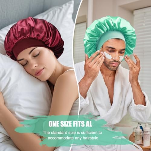 Satin Silk Bonnet for Hair, Double Layer Sleep Cap for Men & Women - Image 6