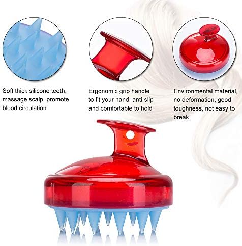INVODA 2PCS Scalp Massager Shampoo Brush Soft Silicone Bristles for Dandruff Removal & Hair Growth, Waterproof Wet/Dry Use, Men, Women & Pets - Image 4