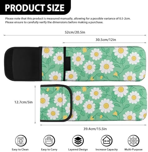 Hair Straighteners Case with Fastener - Cute Daisy Water-Resistant Neoprene Curling Iron Holder Flat Iron Curling Wand Travel Cover Case Bag PouchShield Long-Term Use - Image 6
