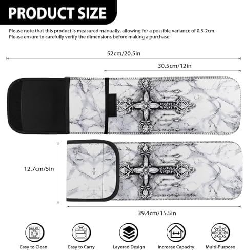 ZOUTAIRONG Cross Marble Curling Iron Holder Heat Resistant Flat Iron Travel Case Curling Iron Travel case, Water-Resistant Curling Wand Travel Cover Case Pouch Women's Storage Bag - Image 3