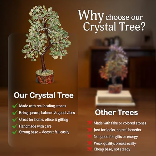 YATSKIA Green Jade Tree of Life Crystal Bonsai, Unique Gifts for Women, Mom & Friends, Handmade Gemstone Tree, Boho Home, Room & Office Desk Decor, Birthday Gifts - Image 6