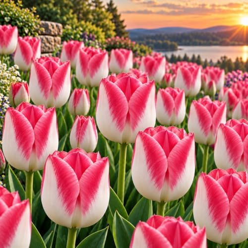 25 Kissable Tulip Bulbs for Fall Planting | Pink White Triumph Tulips by CZGrain