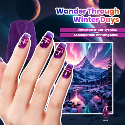 Beetles Cat Eye Gel Nail Polish Set, 20 Colors Stellar Drift Gel - Image 4