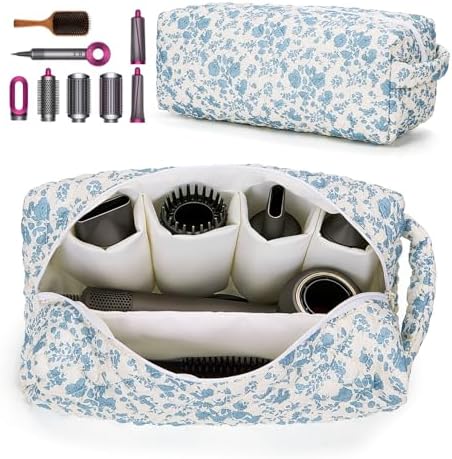 HiTotes Hair Tools Travel Bag Compatible with Dyson Airwrap Cute Quilted Travel Case for Shark Flexstyle Multi Compartments Hair Tools Organizer by HiTotes
