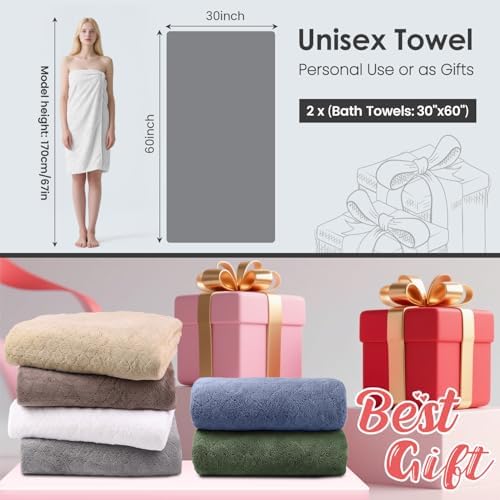 JML Microfiber Bath Towels Set of 2, 30 in x 60 in, White - Image 3