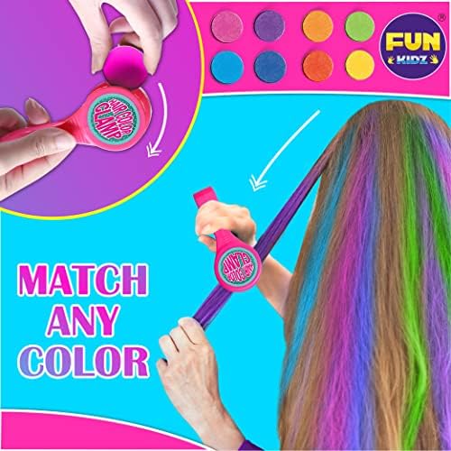 Hair Braiding Kit for Girls 8-12, FunKidz Handheld Hair Temporary Coloring Clamp with Hair Chalk for Kids Washable Hair Makeup Kit - Image 3