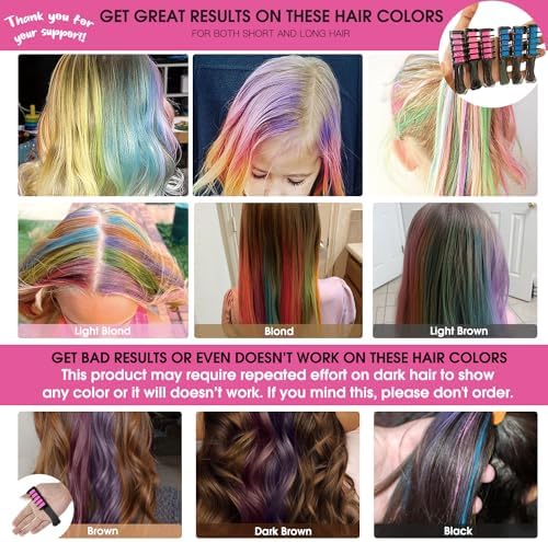 Hair Chalk Comb – Temporary Dye for Kids, Washable & Fun for Parties - Image 2