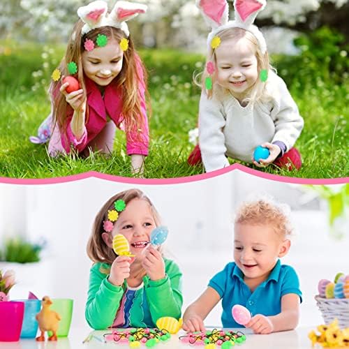 72 Pcs Hair Accessories Set - Self-Hinge Barrettes, Balls, Bows, Flowers, and Plastic Clips for Girls, Baby, and Toddler in Yellow, Green, and Pink - Image 5