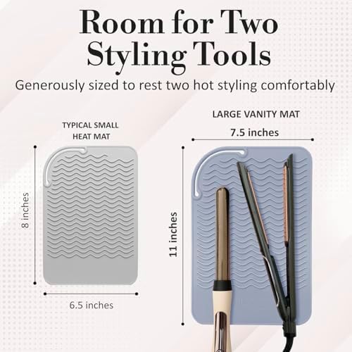 Large Vanity Mat, Heat Resistant Mat for Hair Tools, Vanity Décor - Image 3