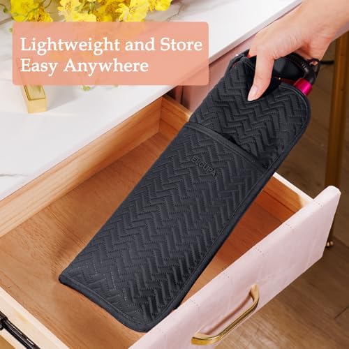 Hair Tools Travel Bag, Heat Resistant Curling Iron Holder & Flat Iron Case, Hot Tools Organizer Pouch for Hair Straightener, Hair Dryer, Crimper & Styling Accessories, Travel Makeup Bag - Image 5