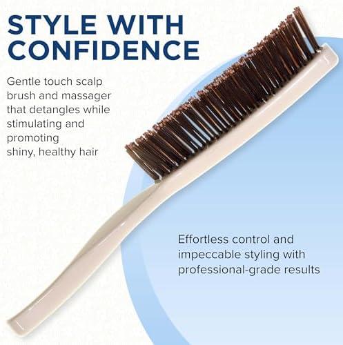 Giorgio Gentle Ivory Mini Hair Brush – 6.25 Inch, Men, Women & Kids, Compact Detangler, Soft Bristles, Sensitive Scalp, Scalp Massager, Travel Hair Brush - Image 4